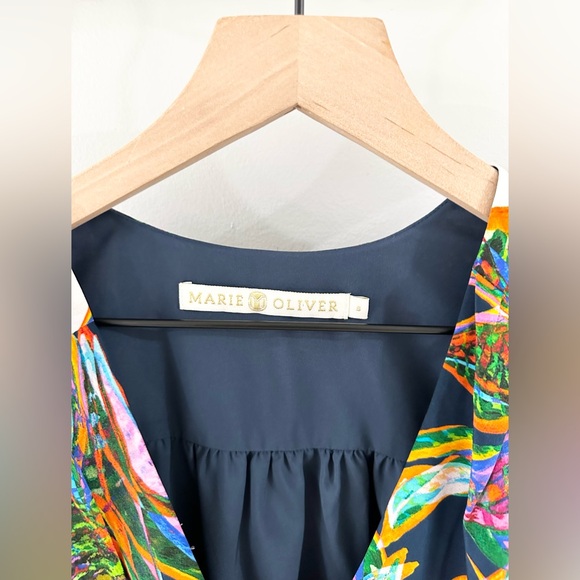 Marie Oliver Wrap Front Tie Silk Blouse Multicolor Size Small - Picture 4 of 5